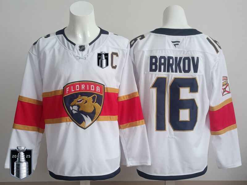 Men 2025 Florida Panthers #16 Barkov White Fanatics Home Premium NHL Jersey style 3->florida panthers->NHL Jersey
